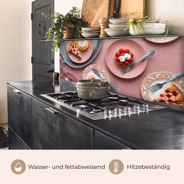 Dessert - Taart - Gebak - Zoet - Roze keuken achterwand 2 middel -usp_DE