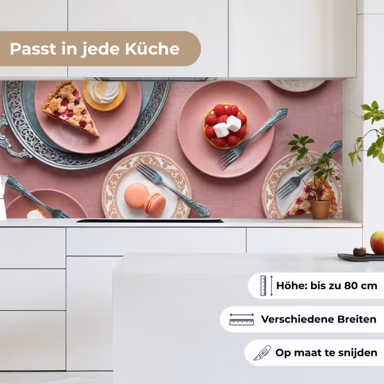 Dessert - Taart - Gebak - Zoet - Roze keuken achterwand 2 middel -sfeer4_DE