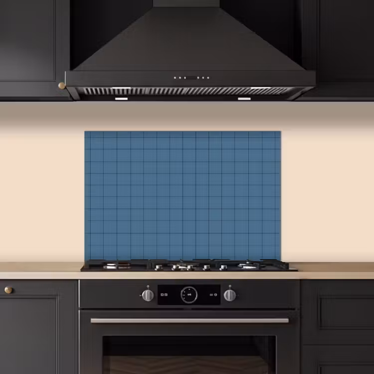 Ruiten - Geometrisch - Blauw keuken achterwand spatscherm klein 900 -sfeer1