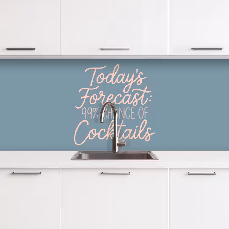 Today's Forecast - Cocktails - Blauw keuken achterwand 2 middel -3d