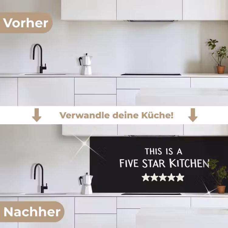 This is a five star kitchen keuken achterwand 2 middel -voor-na_DE