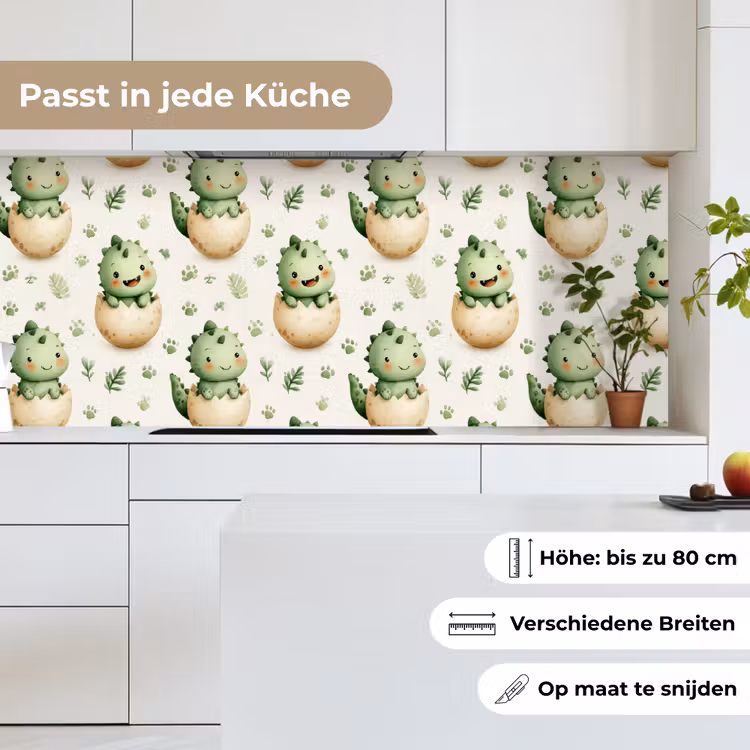 Dino - Eieren - Groen keuken achterwand 2 middel 871 -sfeer4_DE