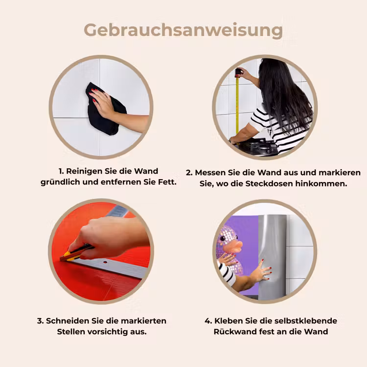 Disco - Eend - Paars keuken achterwand 2 middel -gebruiksaanwijzing_DE