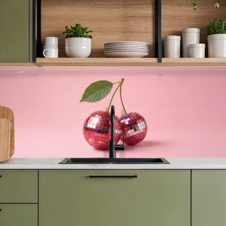 Disco - Kersen - Roze keuken achterwand 2 middel -sfeer3