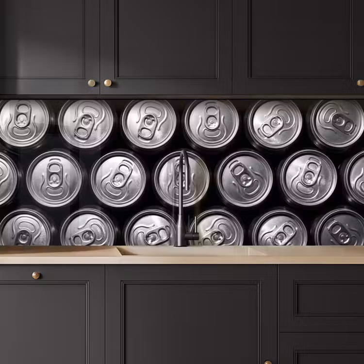Blikjes - Aluminium - Patroon - Industrieel - Zilver keuken achterwand 2 middel -sfeer1