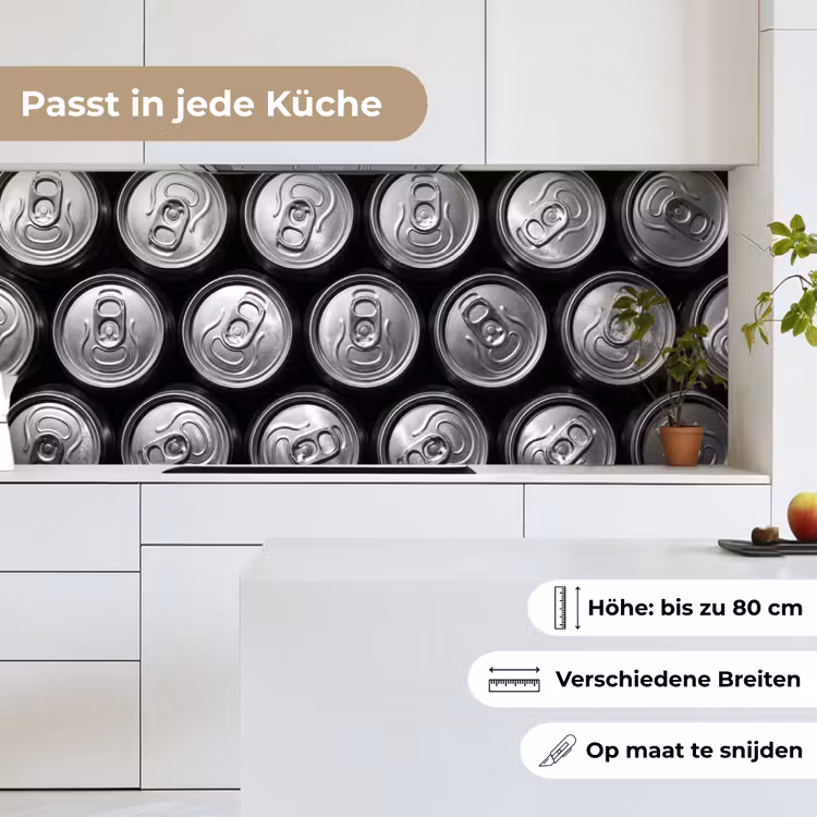 Blikjes - Aluminium - Patroon - Industrieel - Zilver keuken achterwand 2 middel -sfeer4_DE