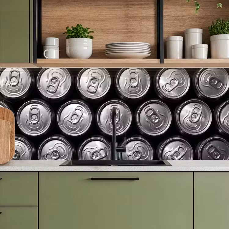Blikjes - Aluminium - Patroon - Industrieel - Zilver keuken achterwand 2 middel -sfeer3