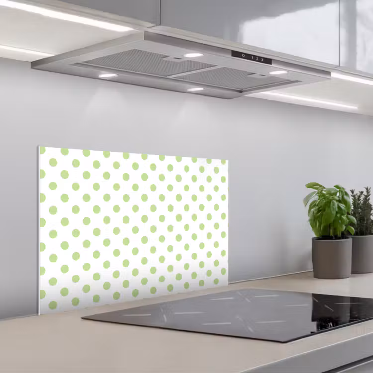 Dots - Klassiek - Groen keuken achterwand spatscherm klein 900 -3d_schuin