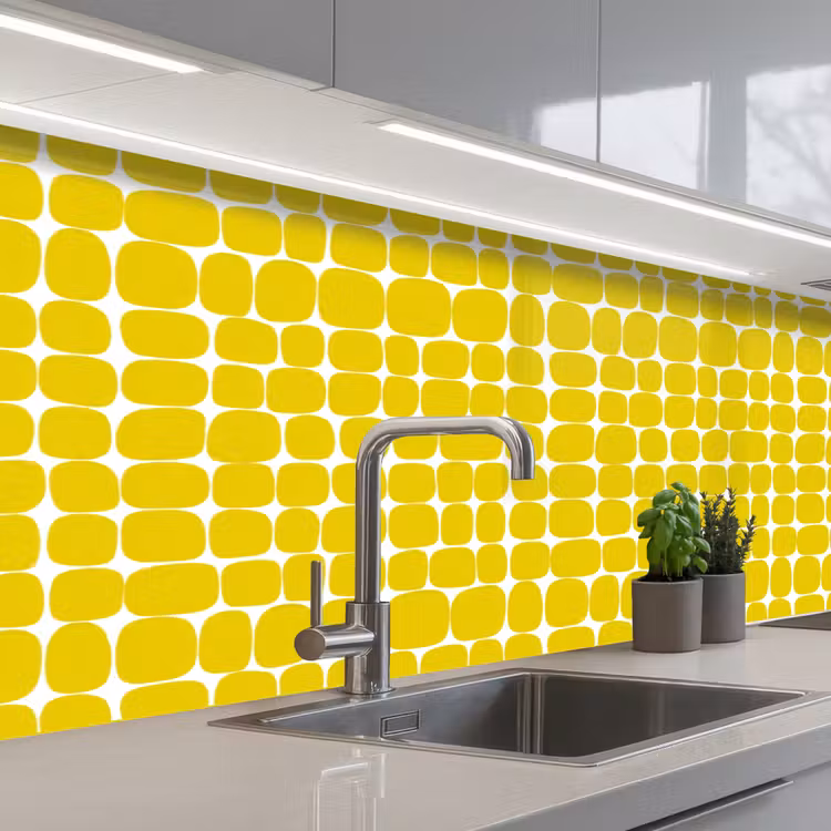Stippen - Modern - Geel keuken achterwand 2 middel 871 -3d_schuin