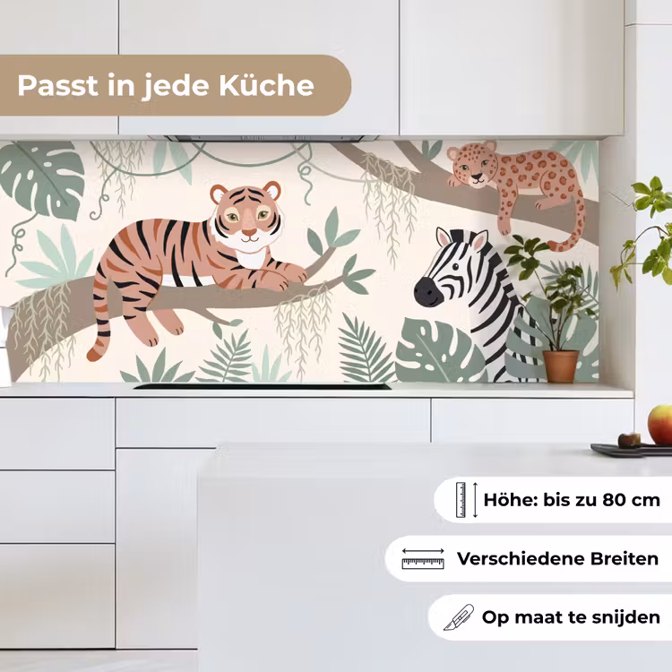Jungle - Rustiek - Pastel keuken achterwand 2 middel -sfeer4_DE