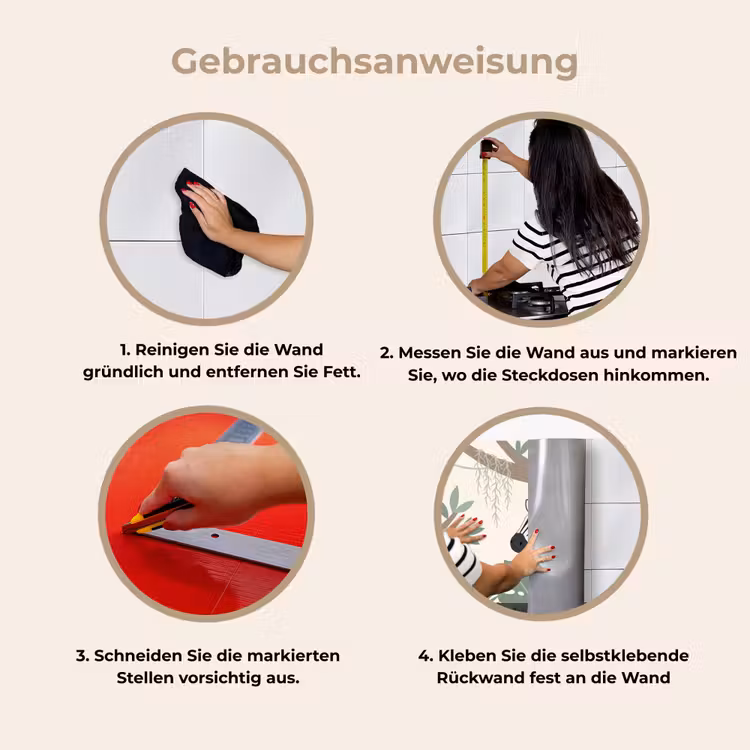 Jungle - Rustiek - Pastel keuken achterwand 2 middel -gebruiksaanwijzing_DE