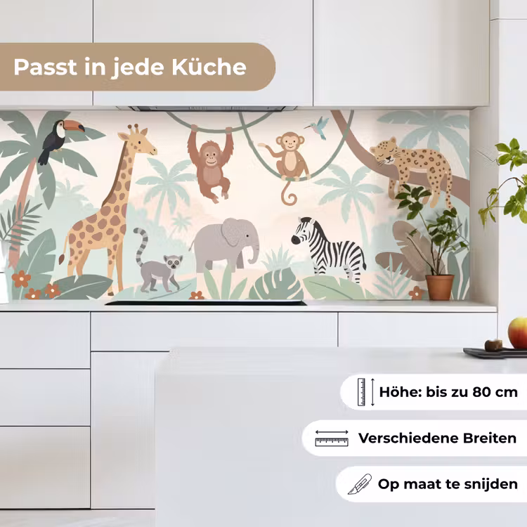 Jungle - Dieren - Groen keuken achterwand 2 middel -sfeer4_DE