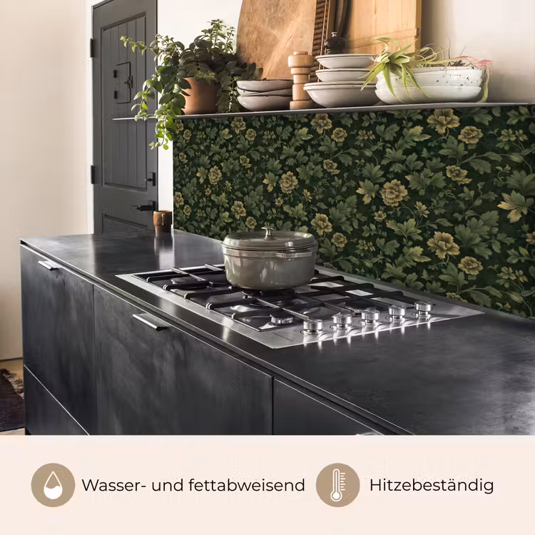 Donker - Groen - Goud - Botanisch keuken achterwand 2 middel 871 -usp_DE