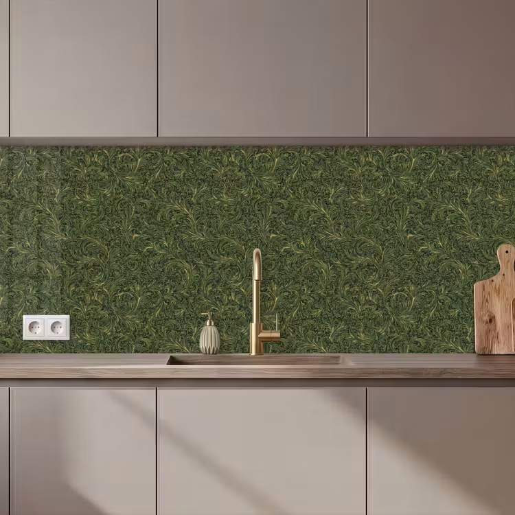 Donker - Groen - Krullend - Botanisch keuken achterwand 2 middel 871 zz_3dshopping