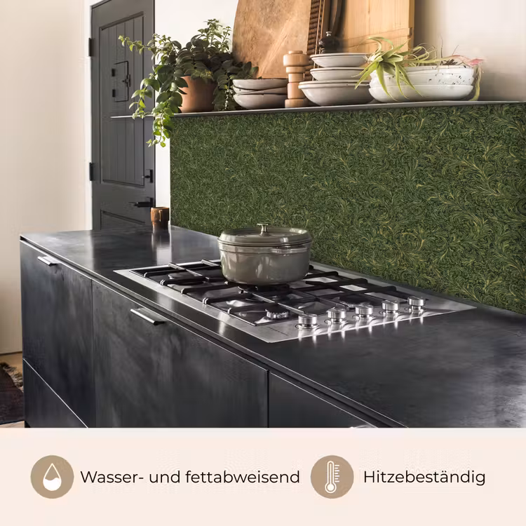 Donker - Groen - Krullend - Botanisch keuken achterwand 2 middel 871 -usp_DE
