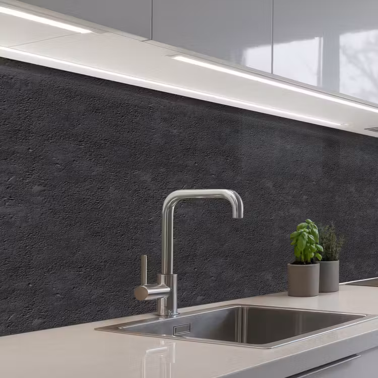 Donkergrijs - Asfaltstructuur - Ruw keuken achterwand 2 middel 871 -3d_schuin