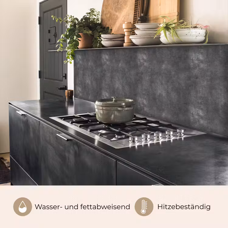 Donkergrijs - Ruw - Beton keuken achterwand 2 middel 871 -usp_DE