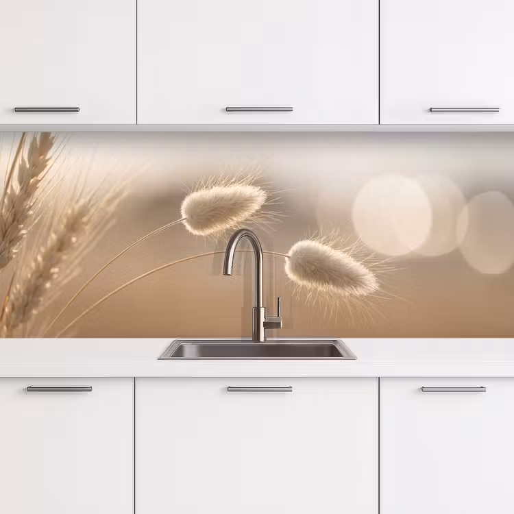 Hazestaartgras - Graanharen - Zonlicht keuken achterwand 2 middel -3d