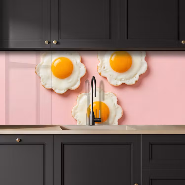 Eieren - Bloem - Roze keuken achterwand 2 middel -sfeer1