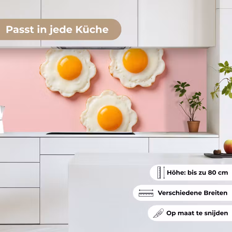 Eieren - Bloem - Roze keuken achterwand 2 middel -sfeer4_DE