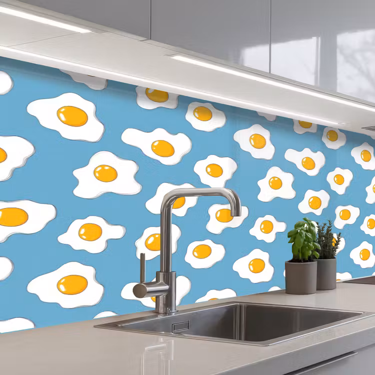 Eieren - Dooiers - Blauw keuken achterwand 2 middel 871 -3d_schuin
