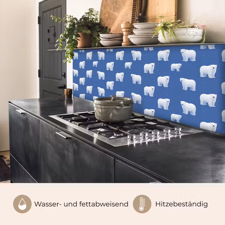 IJsbeer - Patroon - Blauw keuken achterwand 2 middel 871 -usp_DE