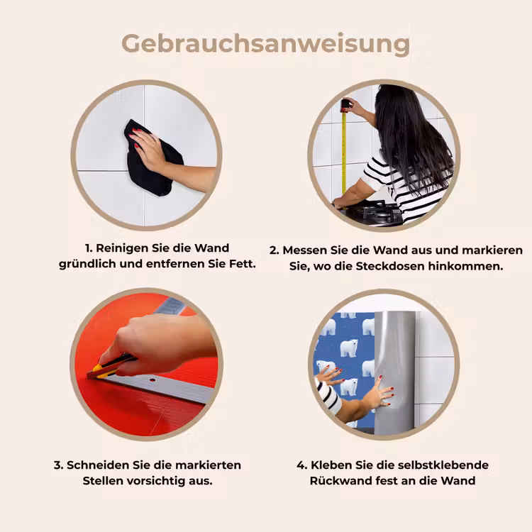 IJsbeer - Patroon - Blauw keuken achterwand 2 middel 871 -gebruiksaanwijzing_DE