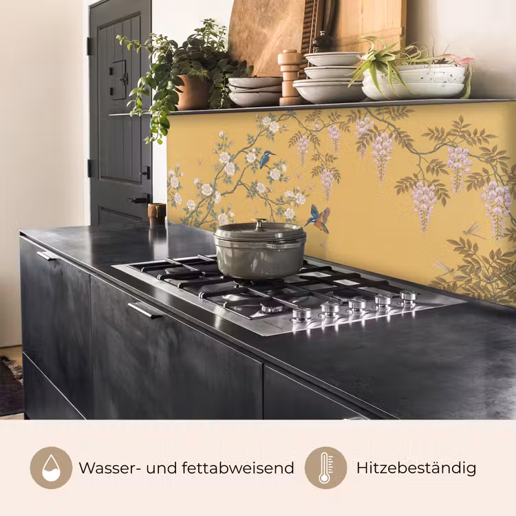 IJsvogels - Bloesem - Geel keuken achterwand 2 middel -usp_DE