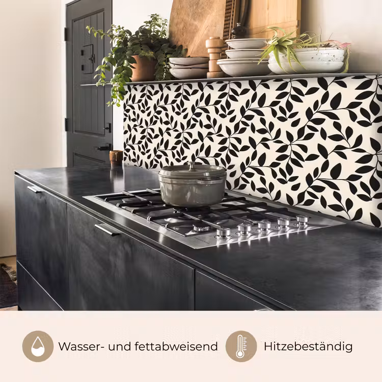 Elegant - Patroon - Zwart - Beige keuken achterwand 2 middel 871 -usp_DE