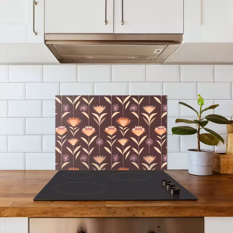 Elegant - Retro - Bruin keuken achterwand spatscherm klein 900 -sfeer2