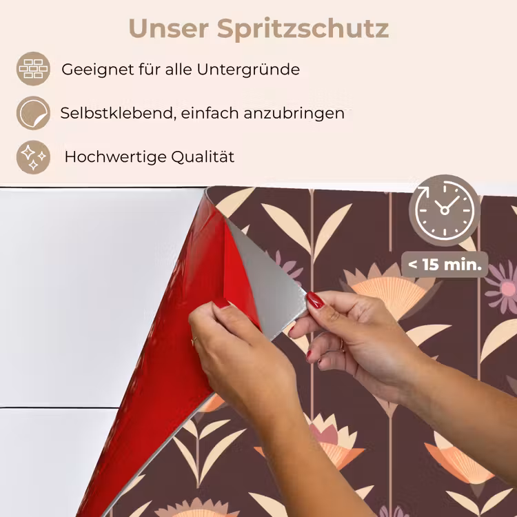 Elegant - Retro - Bruin keuken achterwand spatscherm klein 900 -spatscherm_DE