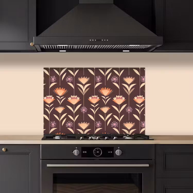 Elegant - Retro - Bruin keuken achterwand spatscherm klein 900 -sfeer1
