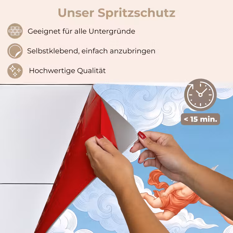 Engel - Vliegend - Klassiek - Blauw keuken achterwand spatscherm klein -spatscherm_DE