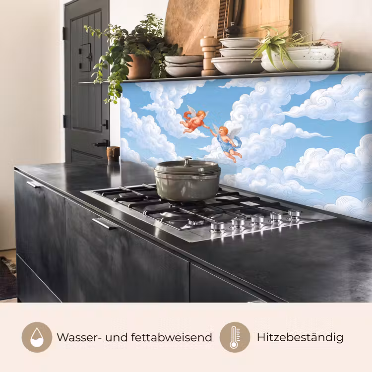 Engel - Vliegend - Klassiek - Blauw keuken achterwand 2 middel -usp_DE