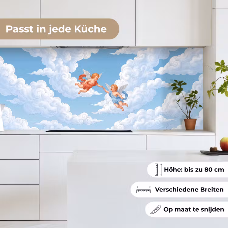 Engel - Vliegend - Klassiek - Blauw keuken achterwand 2 middel -sfeer4_DE