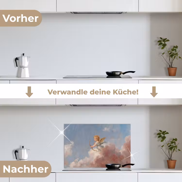 Engel - Pijl en boog - Mythologie - Klassiek keuken achterwand spatscherm klein -voor_na_DE