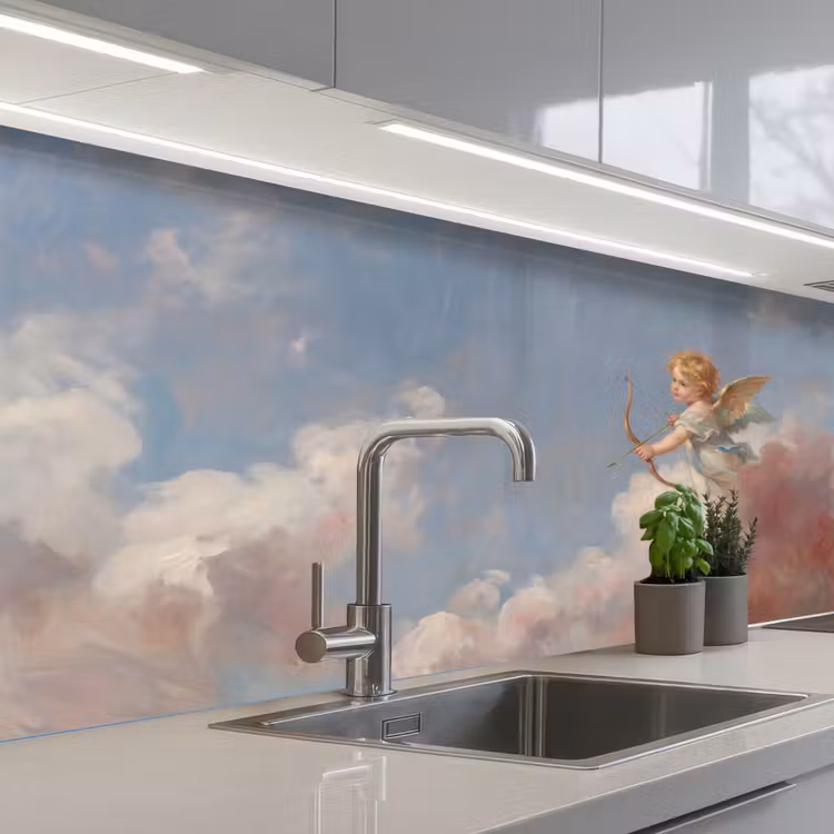 Engel - Pijl en boog - Mythologie - Klassiek keuken achterwand 2 middel -3d_schuin
