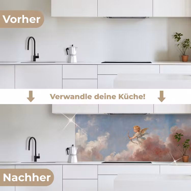Engel - Pijl en boog - Mythologie - Klassiek keuken achterwand 2 middel -voor-na_DE