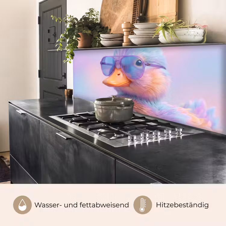 Eend - bril - Pastel keuken achterwand 2 middel -usp_DE