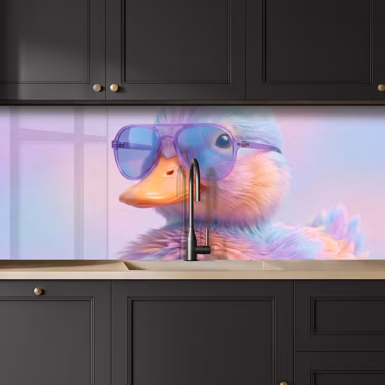 Eend - bril - Pastel keuken achterwand 2 middel -sfeer1