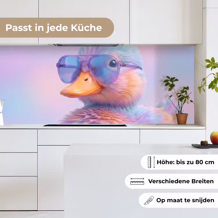 Eend - bril - Pastel keuken achterwand 2 middel -sfeer4_DE