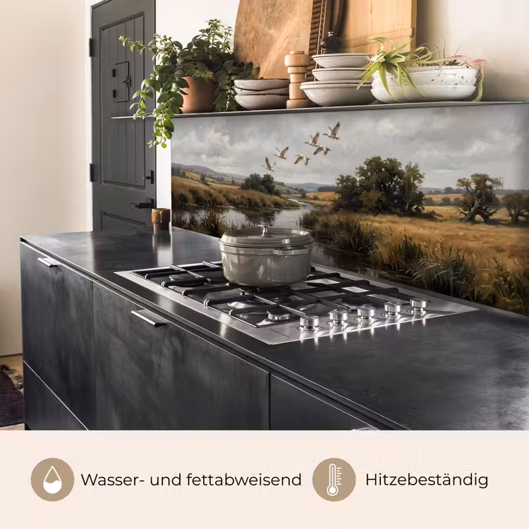 Eenden - Rivier - Landschap - Vlucht - Nostalgisch keuken achterwand 2 middel -usp_DE
