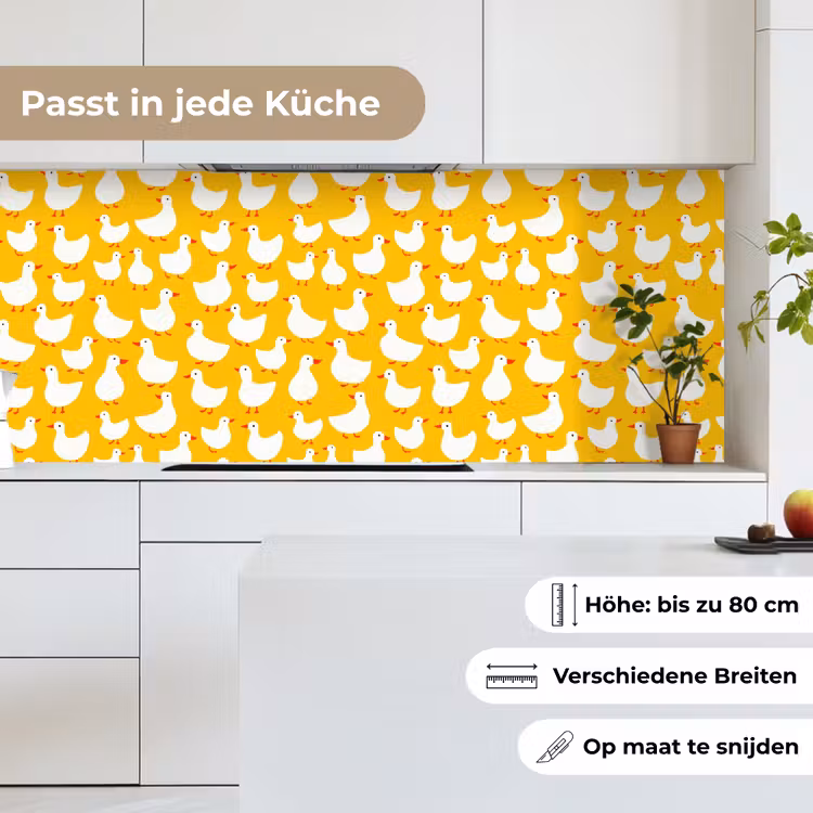 Eendjes - Patroon - Geel keuken achterwand 2 middel 871 -sfeer4_DE