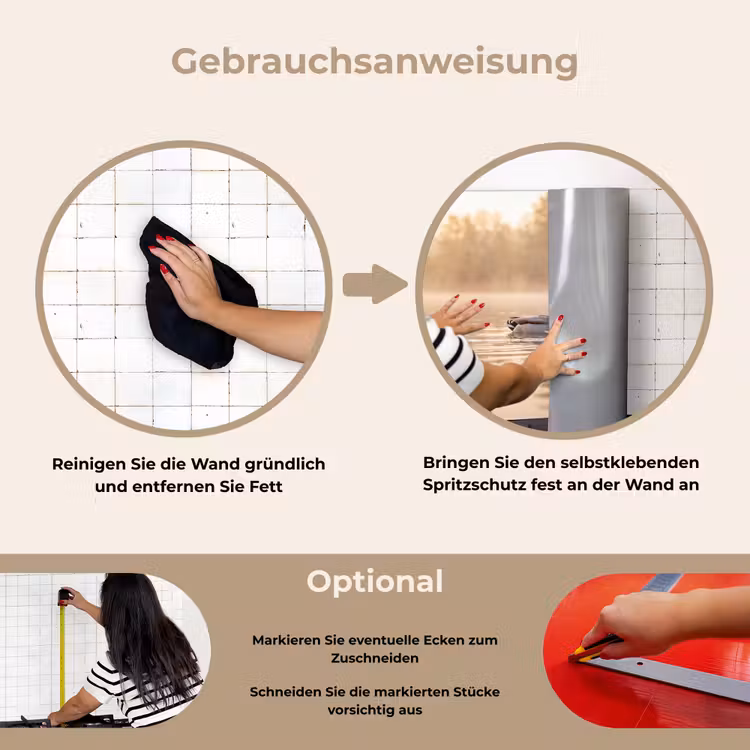 Eenden - Water - Mist - Natuur keuken achterwand spatscherm klein -gebruiksaanwijzing_DE