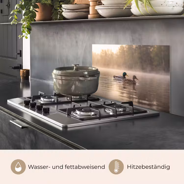 Eenden - Water - Mist - Natuur keuken achterwand spatscherm klein -usp_DE