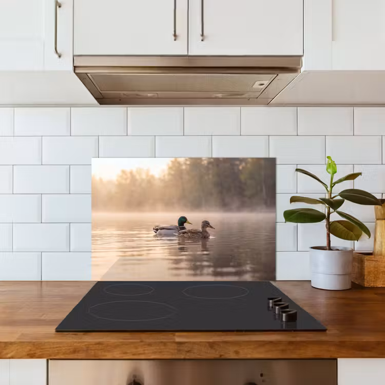 Eenden - Water - Mist - Natuur keuken achterwand spatscherm klein -sfeer2