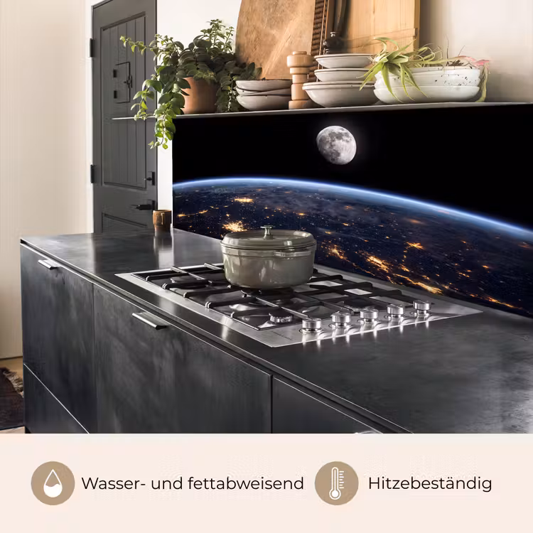 Küchenrückwand - Erde – Nacht – Weltraum - Aarde - Nacht - Ruimte keuken achterwand 2 middel