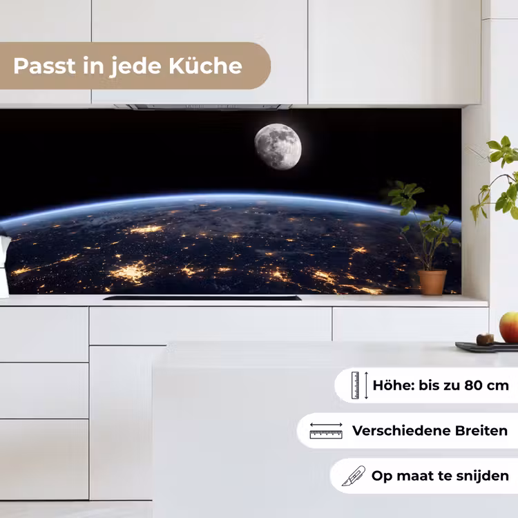 Küchenrückwand - Erde – Nacht – Weltraum - Aarde - Nacht - Ruimte keuken achterwand 2 middel