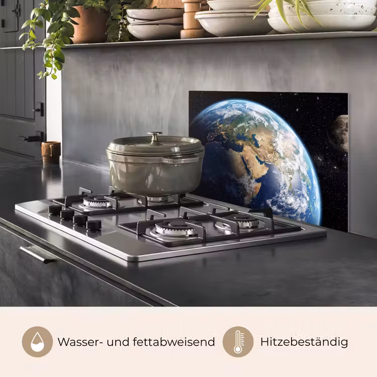 Aarde - Ruimte - Blauw - Groen keuken achterwand spatscherm klein -usp_DE