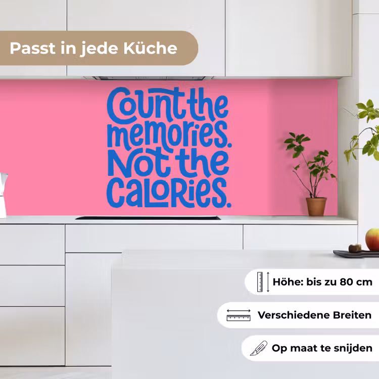 Memories - Roze - Blauw - Quote keuken achterwand 2 middel -sfeer4_DE